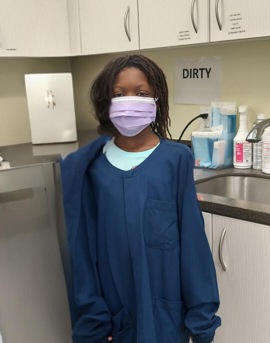 Zoe shadowing at the Dentist office